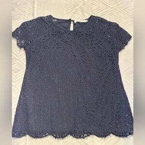 Navy lace top